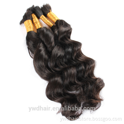 Unprocessed 8A Wholesale Indian Virgin Hair Full Cuticle Ponytail Bulk Hair Deep Wave Human Hair For Braiding Paypal Accept